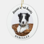 Hondenherdenking voor altijd in onze harten keramisch ornament (Links)