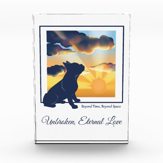 Hondenherdenkings-acryl fotoblok - Franse Bulldog (Voorkant)