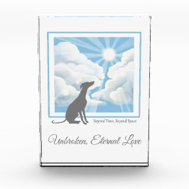Hondenherdenkings-acryl fotoblok - Sighthound