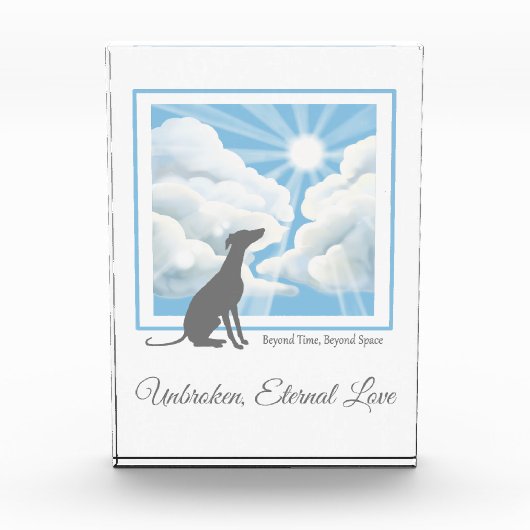 Hondenherdenkings-acryl fotoblok - Sighthound (Voorkant)