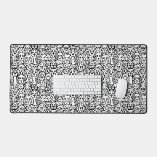 Hondenhoofdpatroon Bureaumat (Keyboard & Muis)