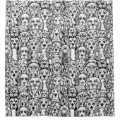 Hondenhoofdpatroon Douchegordijn (Voorkant)