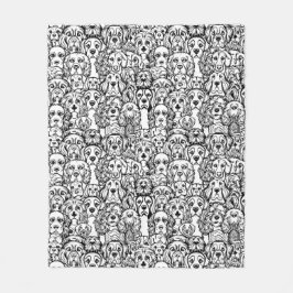 Hondenhoofdpatroon Fleece Deken