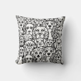 Hondenhoofdpatroon Kussen