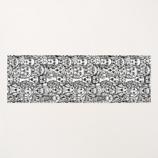 Hondenhoofdpatroon Yogamat (Voorkant (horizontaal))