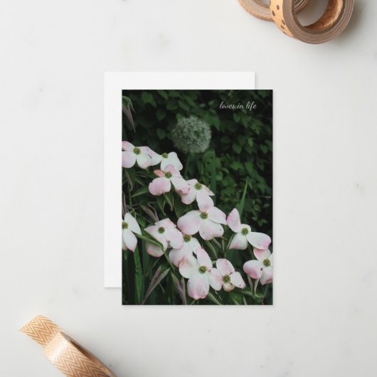 Hondenhout & Allium Notitiekaartje (Voorkant / Achterkant in situ)