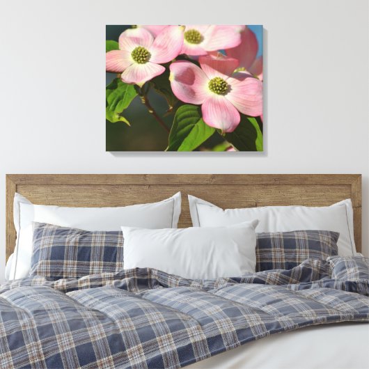Hondenhout Bloemen in het voorjaar Canvas Afdruk (Insitu (Slaapkamer))