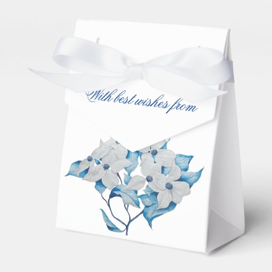 Hondenhout Bloemen op een Favor Box Bedankdoosjes (Voorkant Zijde)