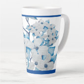 Hondenhout Bloemen op een grote latte Mok (Rechterhoek)