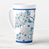 Hondenhout Bloemen op een grote latte Mok (Linkerhoek)