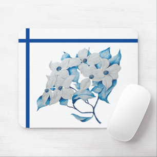 Hondenhout Bloemen op een Muismat