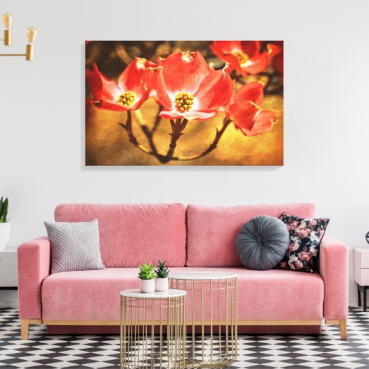 Hondenhout Lente Bloemen Canvas Afdruk (Insitu (Woonkamer))