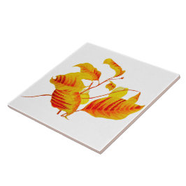 Hondenhouten bladeren op keramische Tegel Tegeltje