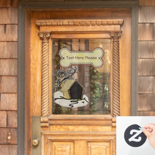 Hondenhuis Raamsticker (Huis Deur)