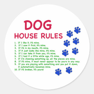 Hondenhuisregels - regels om te leven volgens ronde sticker