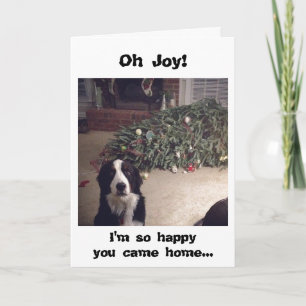 Hondenhumor kerstboomkaart feestdagen kaart