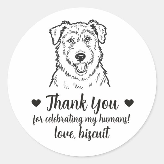 Hondenhuwelijk Stickers Op Maat Wolfhound (Voorkant)