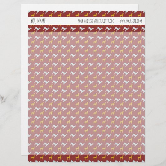 Hondenjaar2018 Honden Patroon Gepersonaliseerde br Briefhoofd (Voorkant / Achterkant)