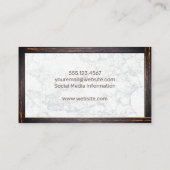 Hondenkam pictogram | Marmer | Rand hout Visitekaartje (Achterkant)