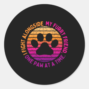 Hondenkankerpreventie in de strijd ronde sticker