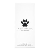 Hondenkapper Pootafdruk Service Prijslijst Rekkaar Reclamekaart (Achterkant)