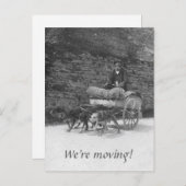 Hondenkar met bebaard man in beweging aankondigingskaart (Voorkant / Achterkant)