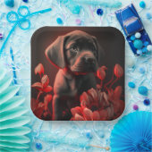 Hondenkartonnen doosjes Bloem Papieren Bordje (Feest)