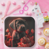 Hondenkartonnen doosjes Bloem Papieren Bordje (Feest)