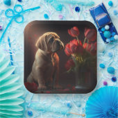 Hondenkartonnen doosjes Bloem Papieren Bordje (Feest)