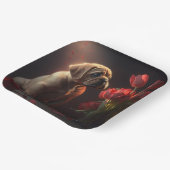 Hondenkartonnen doosjes Bloem Papieren Bordje (Gebogen)