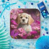 Hondenkartonnen doosjes Bloem Papieren Bordje (Feest)