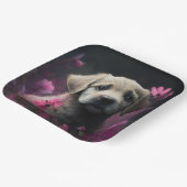 Hondenkartonnen doosjes Bloem Papieren Bordje (Gebogen)