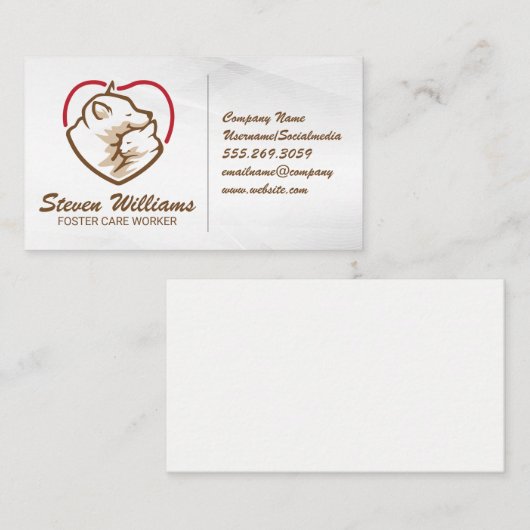 Hondenkat knuffelen Logo | Dierenverzorging Visitekaartje (Voorkant / Achterkant)