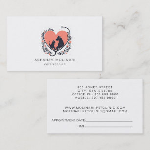 Hondenkat Stethoscoop Logo Dierenarts Afspraak Visitekaartje