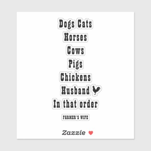 HONDENKATTEN HORSEN KOEIEN IN DE VIJF VAN DIE LAND STICKER (Vel)