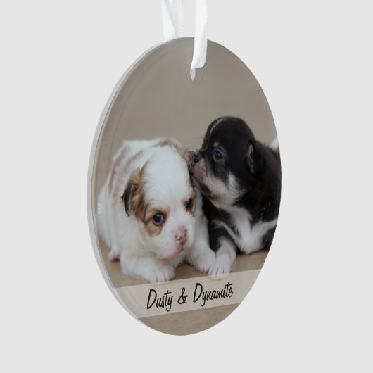 Hondenkerstversiering Acrylic Voeg foto toe Ornament (voorkant)