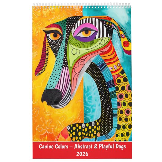 Hondenkleuren – Abstracte & Speelse Honden 2026 Kalender (Hoes)