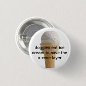 hondenkluiers eten ijs ronde button 3,2 cm (Voorkant /achterkant)