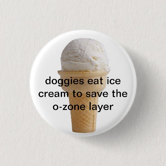 hondenkluiers eten ijs ronde button 3,2 cm (Voorkant)