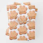 Hondenkoekjes Pawprint en Bone Art Inpakpapier Vel (In situ)