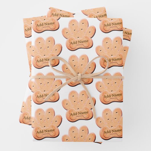 Hondenkoekjes Pawprint en Bone Art Inpakpapier Vel (In situ)