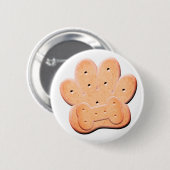 Hondenkoekjes Pawprint en Bone Art Ronde Button 5,7 Cm (Voorkant /achterkant)