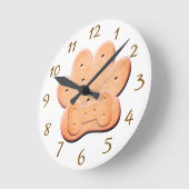 Hondenkoekjes Pawprint en Bone Art Ronde Klok (Hoek)