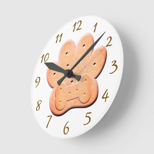 Hondenkoekjes Pawprint en Bone Art Ronde Klok (Hoek)