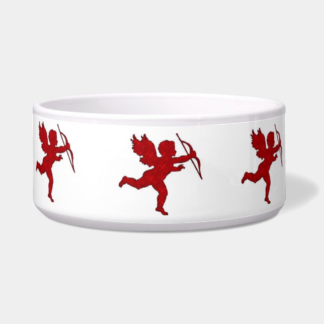 Hondenkom Cupid Rood Voerbakje (Voorkant)