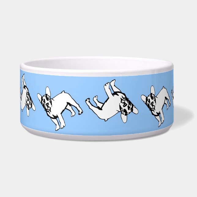 Hondenkom Franse Bulldog zwart Voerbakje (Links)