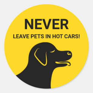 Hondenkop - Laat huisdieren nooit achter in hete a Ronde Sticker