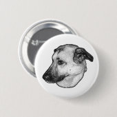 Hondenkop, Manga Knop Ronde Button 5,7 Cm (Voorkant /achterkant)