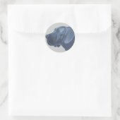 Hondenkop tekening ronde sticker (Tas)