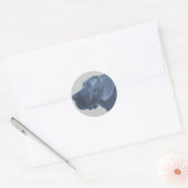 Hondenkop tekening ronde sticker (Envelop)